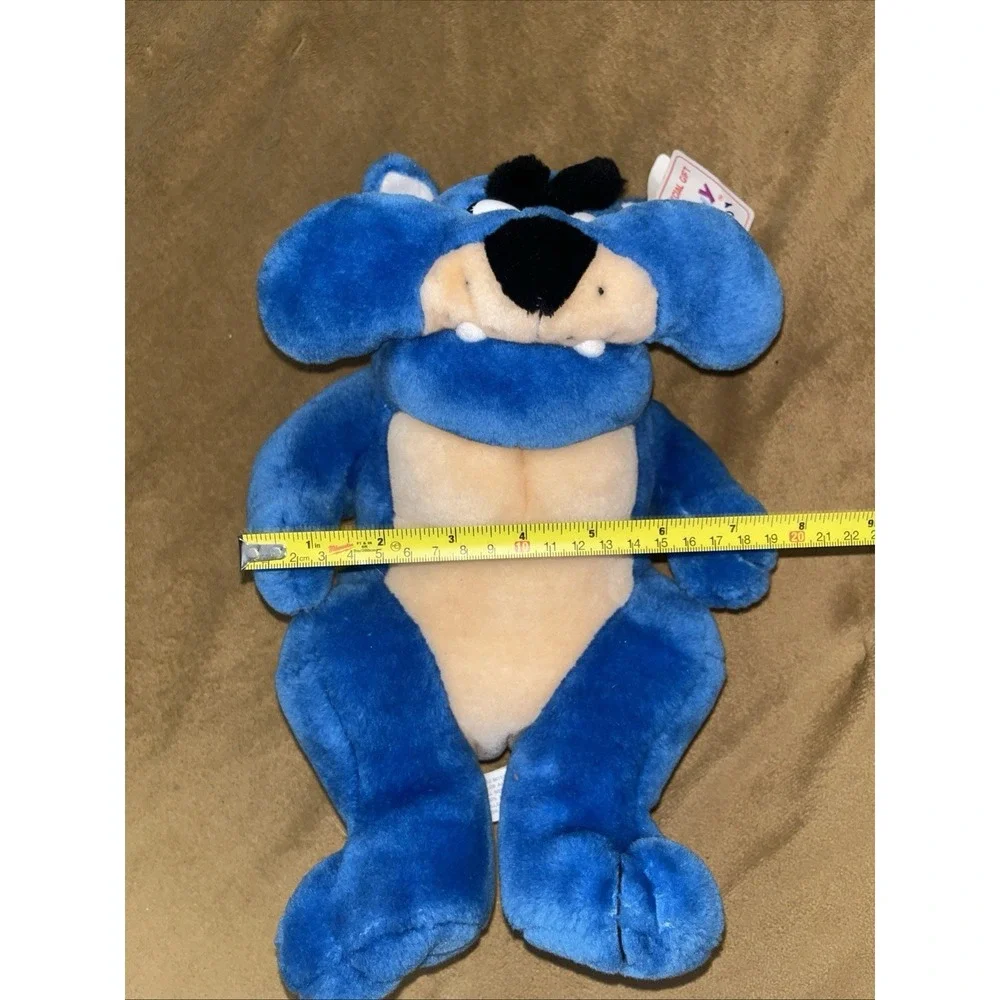 Vintage 80s‎ Blue Bulldog Plush Toy Tonytoy with tags 1980 Carnival Toy New VTG
